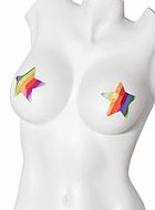 Self-adhesive nipple cover/patch, rainbow color